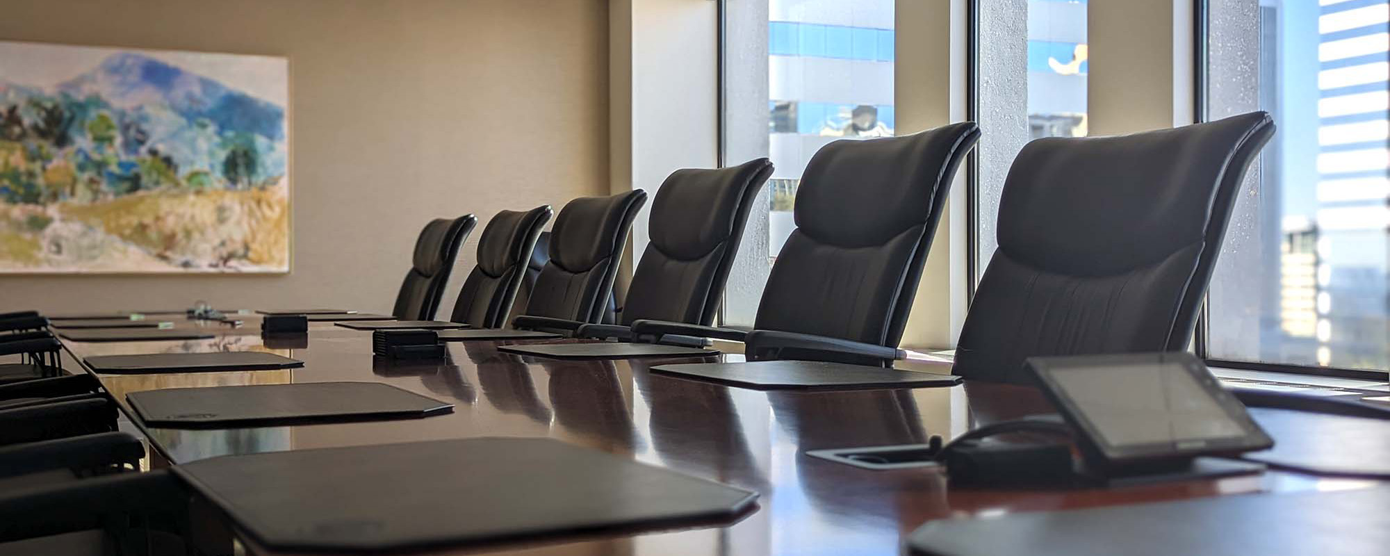 empty Boardroom with chairs