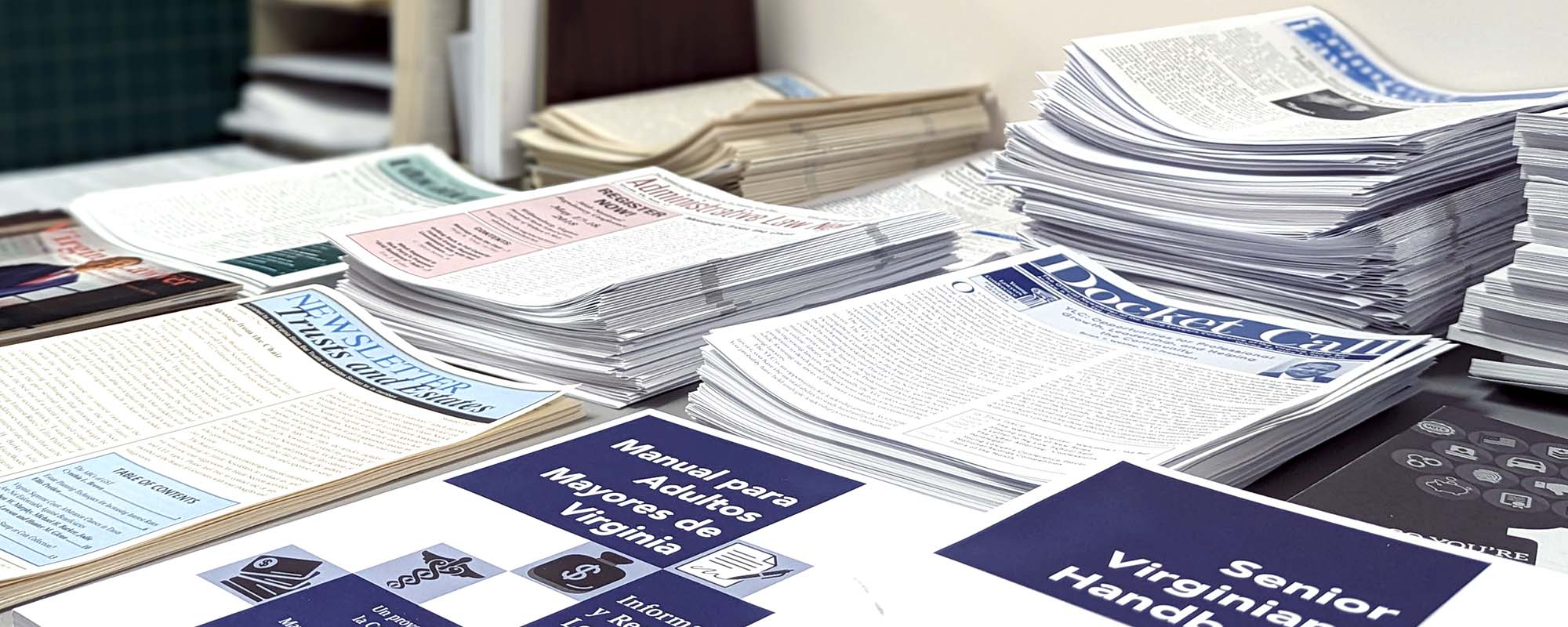 Stacks of Newsletters